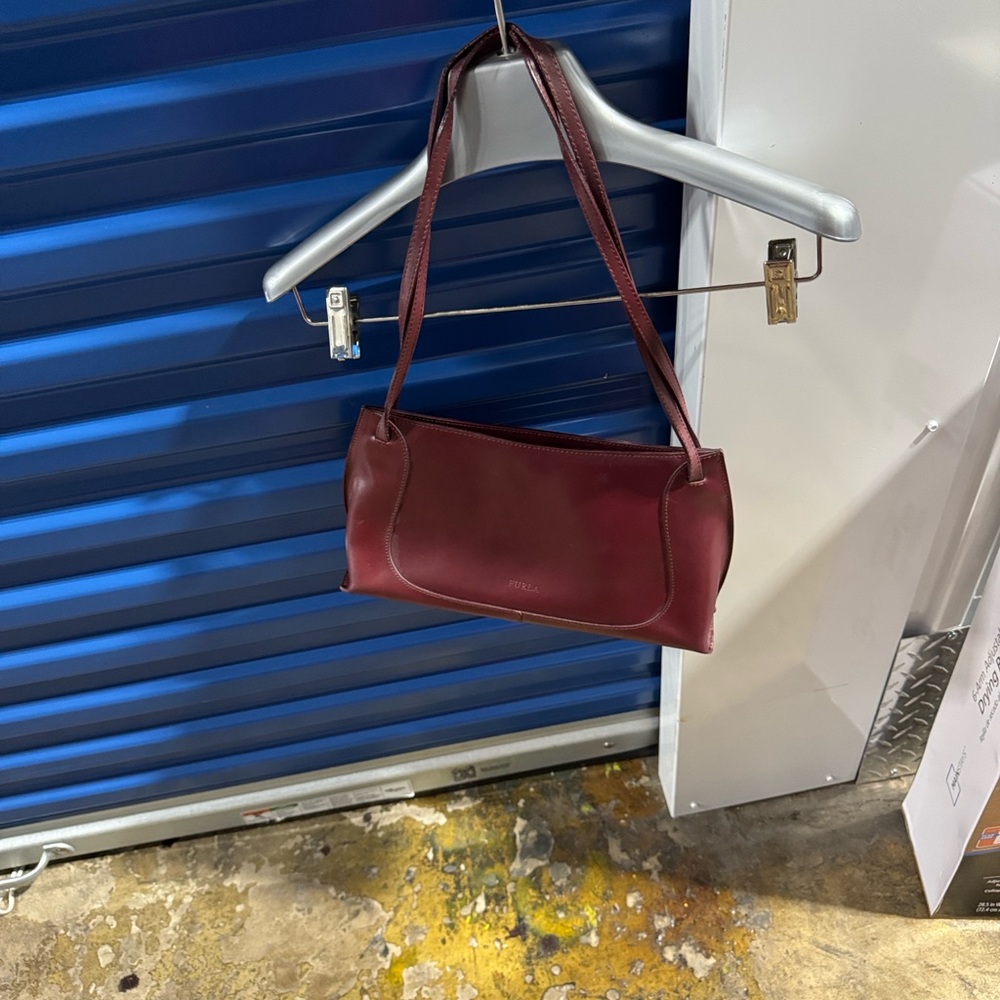 Furla Dark Red Leather Shoulder Bag - Picture 2 of 5
